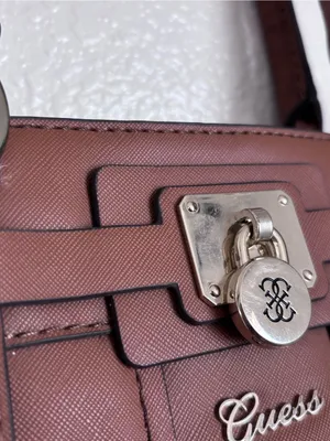 Guess Structured Brown Satchel Bag thumbnail 2