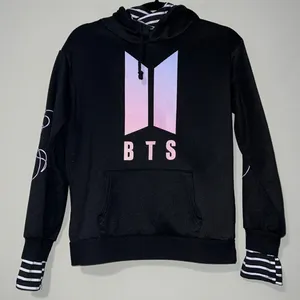 BTS LOVE YOURSELF medium (8) hoodie striped add on sleeves and around neck thumbnail 10