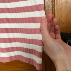 Tyler Boe Pink and White Striped Short Sleeve Ribbed Tee thumbnail 3