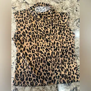 Ninewest Size Large Leopard Print Mock Neck Tank Top New NWT SZ L thumbnail 3