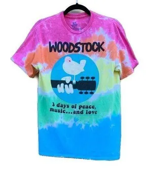 Liquid Blue Woodstock 2016 Tie Dye Short Sleeve Band Tee Shirt Medium thumbnail 1