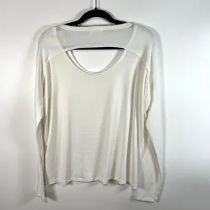 Rag‎ & Bone Open Back Long Sleeve White Top Size Medium Lightweight Designer thumbnail 7