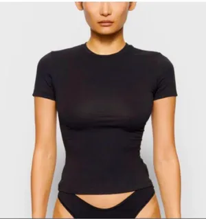 SKIMS Cotton Jersey Tshirt in Soot Size 3X thumbnail 2