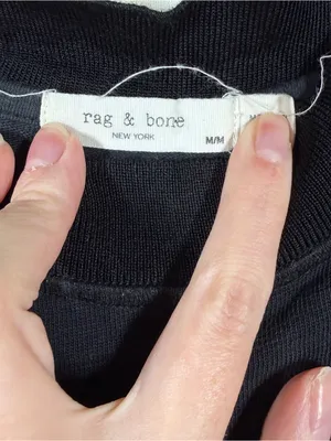 Rag & Bone Black Jolie High Neck Cotton Tank Top thumbnail 3