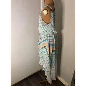 Candie's High Low Multi-Color Maxi Dress L Junior's Dopamine Boho Coconut Girl thumbnail 3