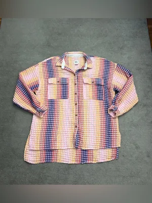 BDG Urban Outfitters Stanley Waffle Knit Long Sleeve Oversized Shirt Women’s thumbnail 2