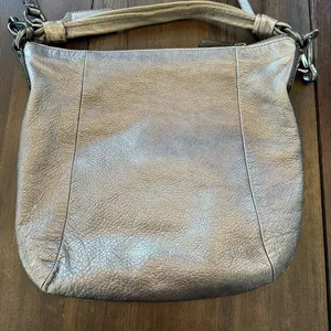 Coach Kristin Metallic Gold Pebbled Leather Hobo Bag Convertible Handbag thumbnail 6