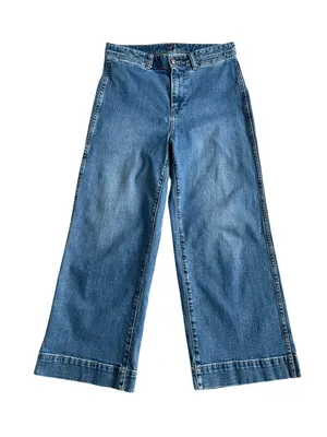 GAP Wide Leg High Rise Women's Cop Jeans Size 8 Medium Blue thumbnail 2