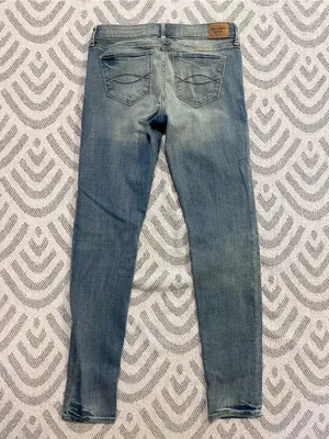 ABERCROMBIE & FITCH Women’s Mid Rise Skinny Fit Blue Denim Jeans 8R thumbnail 4