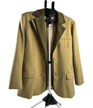 FrenchMauve Issac Layered Blazer Olive Green Oversized Lined Jacket Large thumbnail 1