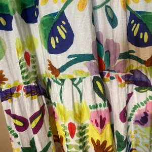 Hayden Los Angeles Maxi Dress Watercolor Floral Lined 1XL Tiered Tassel Boho thumbnail 10