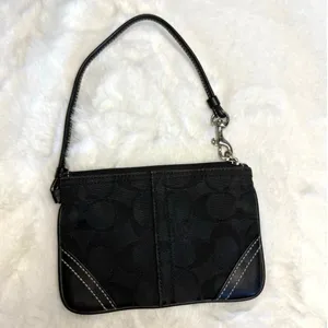 y2k COACH Black Signature Canvas Wristlet thumbnail 1
