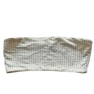 NWT Weworewhat Sleeveless Crystal Bandeau Crop Top Studded Rhinestones XXS White thumbnail 2