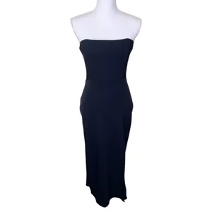Amanda Uprichard Mandy Strapless Black Midi Dress Size S thumbnail 2