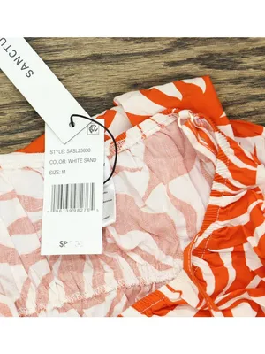 NWT Sanctuary Mini Cover-Up Dress with Front Tie White Sand Orange Multi M thumbnail 6