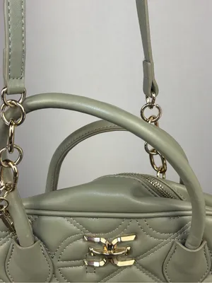 Sam Edelman Purse Bag Sage Green Quilted Faux Leather Satchel thumbnail 12