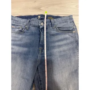 7 For All Mankind Ankle Straight Jeans Blue Released Raw Hem Size 29 thumbnail 4