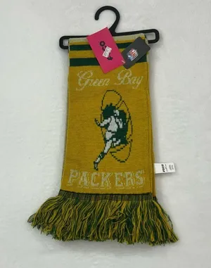 Green Bay GB Packers NFL Football Retro Throwback Team Logo FOCO Scarf Scarve thumbnail 1