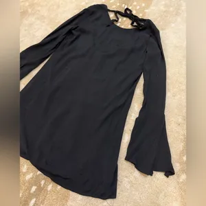 Lulu’s black back tie scoop back mini dress women’s size small thumbnail 3