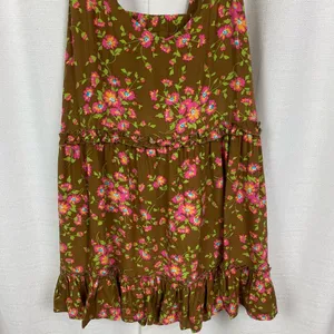 Matilda Jane Brown&Pink Floral On A Whim Ruffle Hem Tank Top Sz.XL NWT thumbnail 7