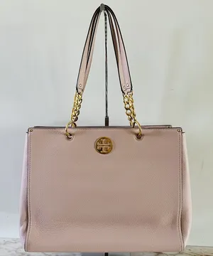 TORY BURCH Solid Baby Pink Soft Leather Shoulder Bag thumbnail 1