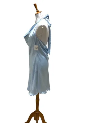 Altar’d State Satin Tie Halter Slip Dress Blue Size XXL NWT Wedding Glam Prom thumbnail 8