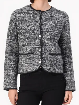 Abercrombie & Fitch Novelty Button Tweed-Inspired Sweater Jacket thumbnail 1