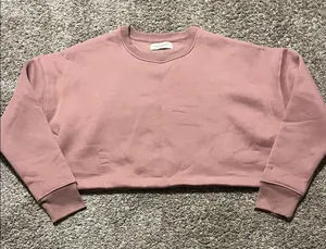 Paragon FitWear Women’s Fleece Lined Cropped‎ Dusty Pink Crewneck Sweatshirt thumbnail 1
