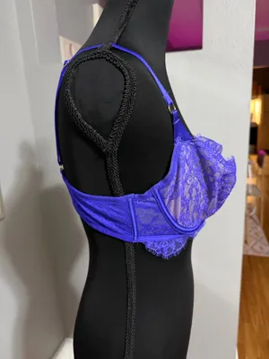 Victoria's Secret Shine Strap Unlined Low-Cut Lace Demi Bra Violetta 36C thumbnail 2