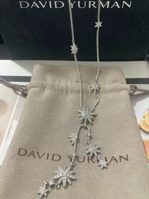 David Yurman Starburst Multi Star Drop Necklace 925 Silver thumbnail 2