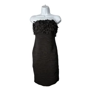 Vintage Forever 21 Black‎ Dress NWT Strapless Flower Y2K 90s Coquette Medium thumbnail 2