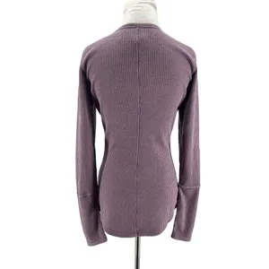 ✨Zyia Active Don't Wake Me Up Sz Small shirt purple waffle knit thermal✨ thumbnail 5