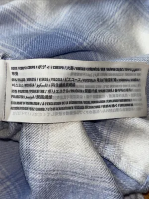 Hollister Women’s Light Blue and White Plaid Flannel Pajama Set thumbnail 4