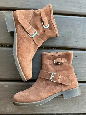 Genuine Suede Buckle Ankle Booties - stylish and comfy 🤎🤎 thumbnail 1