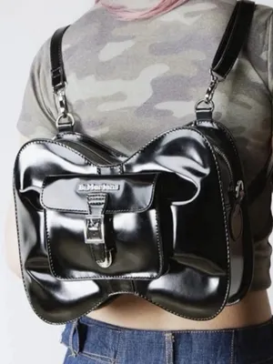 Dr. Martens Black Kiev VEGAN Bow Bag Crossbody Backpack 2-Way Purse thumbnail 11