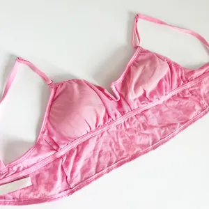 PINK Victorias Secret Womens Coquette Flocked Floral Mesh V-Notch Bralette M‎ thumbnail 8