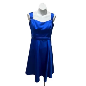 David's Bridal Dress Womens Size 12 Cobalt Blue A-Line Knee Length thumbnail 3