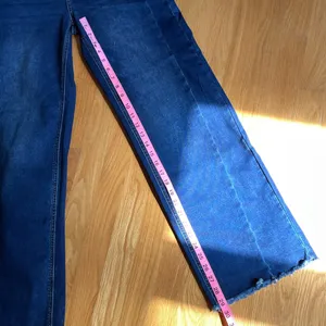 SIDEFEEL Women’s Size 6 High Rise Wide Leg Jeans Dark Wash Raw Frayed Hem thumbnail 8