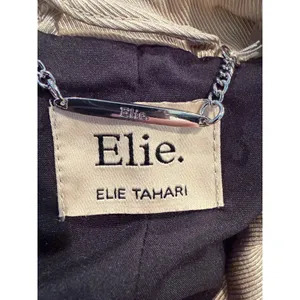 Elie Tahari Moto Jacket Beige Stretch Zip Cropped Womens S Biker Luxury thumbnail 8