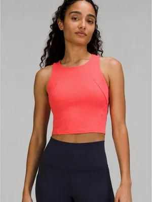 Lululemon Size 4 Align High-Neck Coral Tank Top Light Support Cropped Bra thumbnail 1