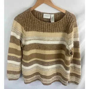 Liz Claiborne Mixed Stripe Knit Sweater Size Large thumbnail 1