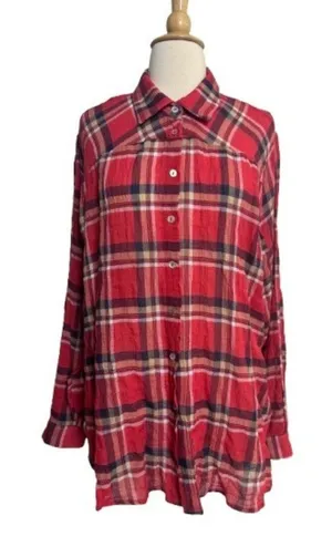 Love Stitch Size Medium (M) Plaid Button-Up Shirt with Chest Pocket thumbnail 1