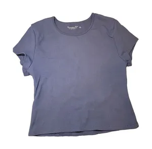 Abercrombie & Fitch‎ Grey Blue ribbed stretchy top sz S thumbnail 1