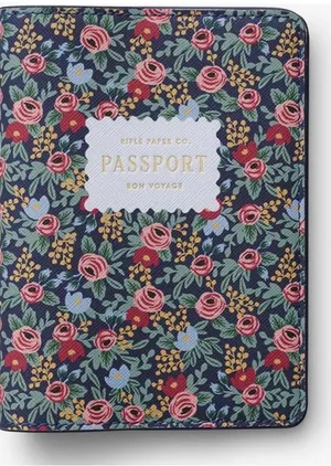 Rifle Paper Co. nwt Floral Rosa Passport Holder thumbnail 1