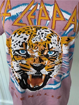 NWT Letluv Def Leopard Adrenalize Tour Tee 🐆 ~ Size XXS Oversized Anthropologie thumbnail 6