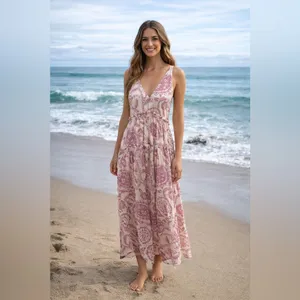 Free People Julianna Maxi Dress for‎ Women Size Small Pockets Rose & Ivory NWT thumbnail 2