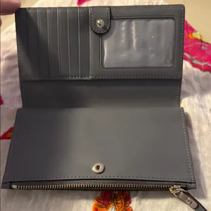 kate spade lilac zip-around wallet with metal logo thumbnail 2