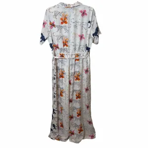 America and Beyond Jaguar Floral Silk Blend Jumpsuit Boho Resort Vacation Large thumbnail 7