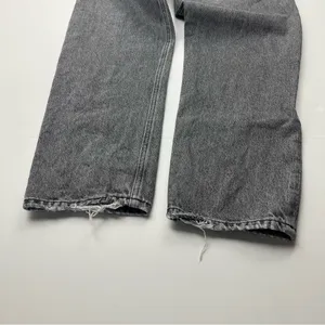 Agolde 90’s Crop Faded Black Trip Dark Grey Gray High Rise‎ Loose 24 Denim Jean thumbnail 12