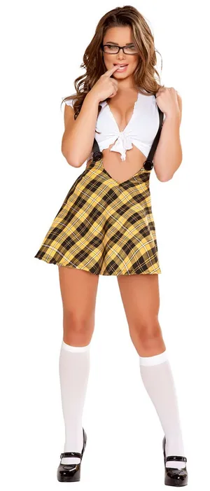 NEW Roma Tempting School Girl Clueless Sexy Halloween Costume Size Medium thumbnail 1